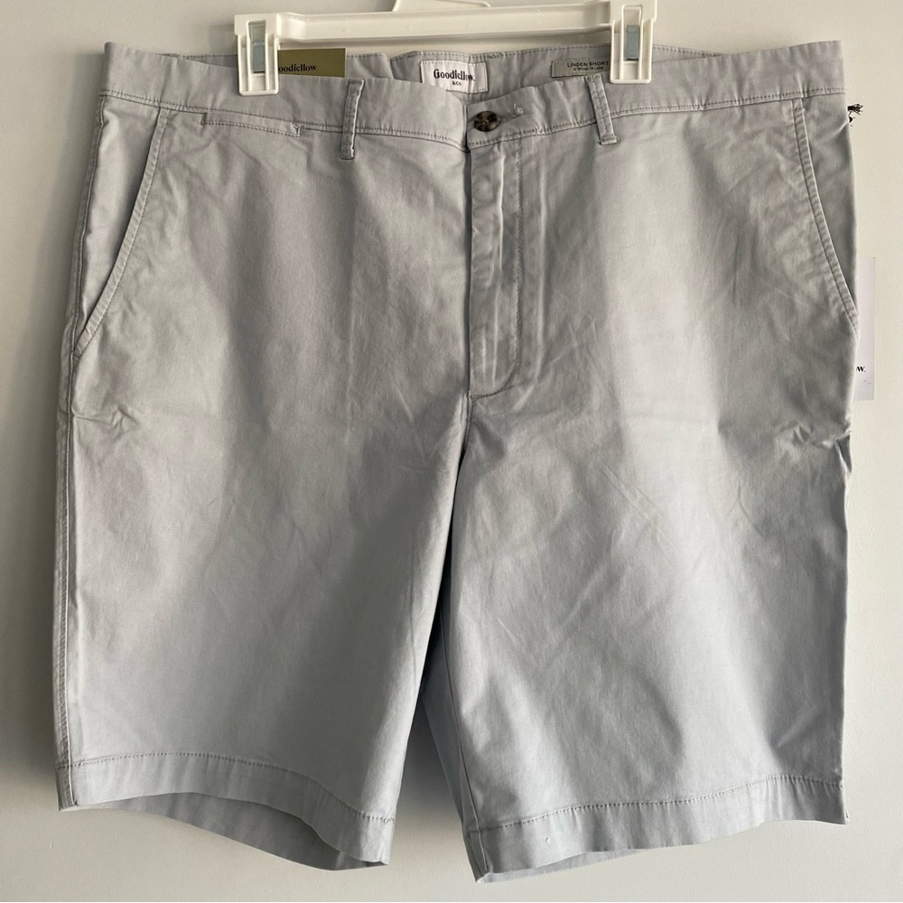 Men's 10” Slim Fit Linden Shorts - Goodfellow & Co™ Light Gray Size 42 - Picture 1 of 6